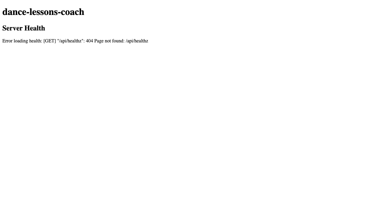 home page loads and shows server health info